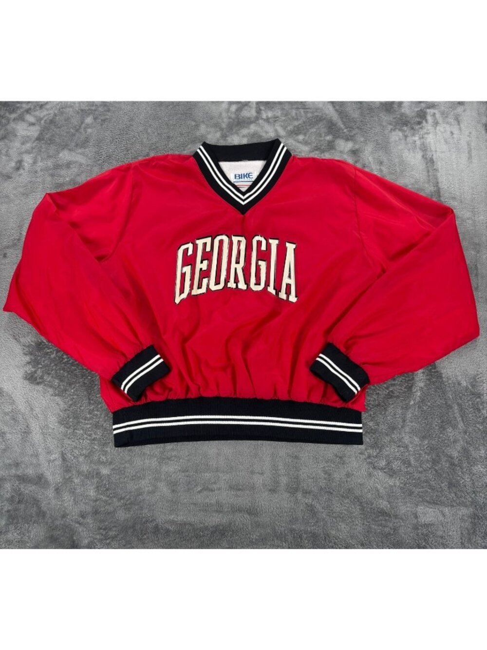 Vintage 80s BIKE Georgia Bulldogs UGA Pullover Jacket Mens XL Red Made in USA